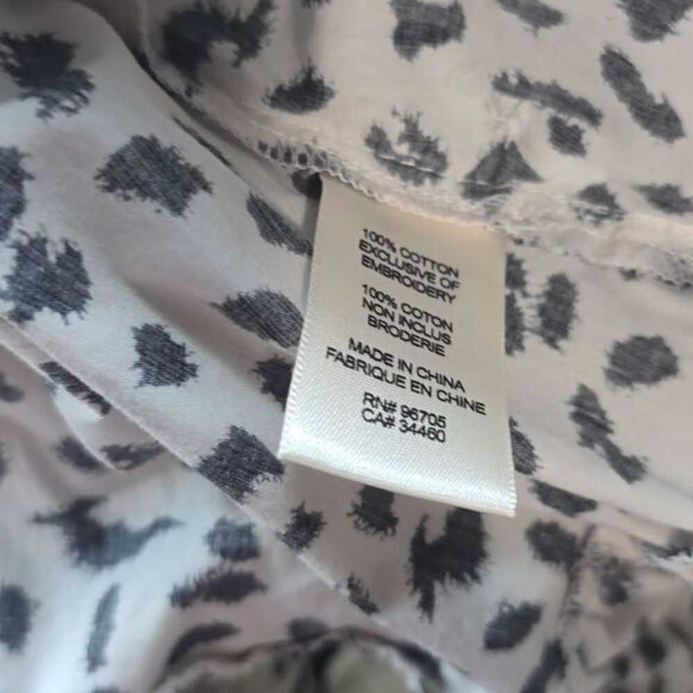 Rebecca Taylor La Voe Jaguar Print Dress in Sand White Black Eyelet Size Small - Picture 12 of 15